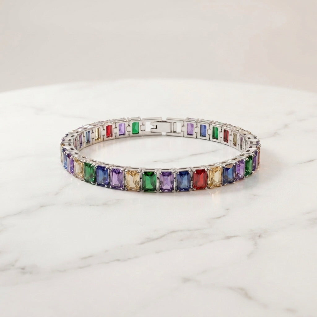 Aurezza Luxury Multicolor Tennis Bracelet for Women