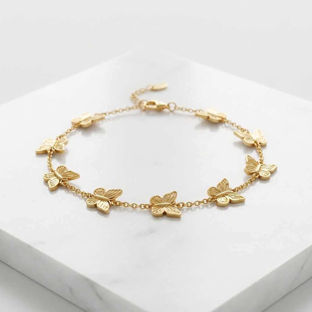 Luxury Gold Butterfly Charm Anklet for Women
