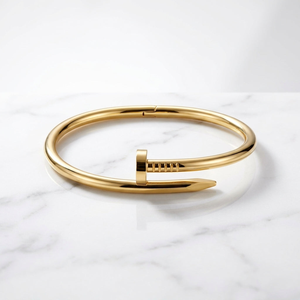 Luxury Gold Nail Bangle Bracelet for Men & Women