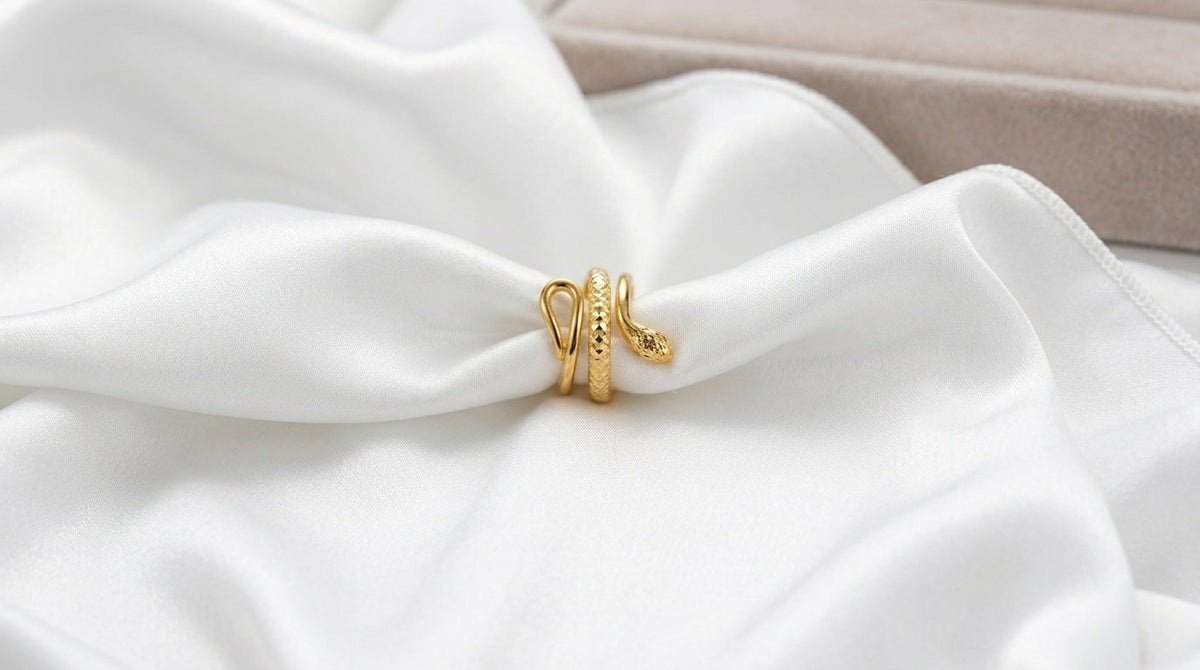 Luxury Gold Snake Wrap Adjustable Ring for Women