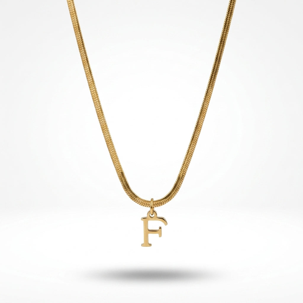Aurezza Luxury Elegant Golden Initial F Pendant Necklace for Women