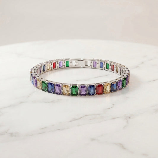 Aurezza Luxury Multicolor Tennis Bracelet for Women
