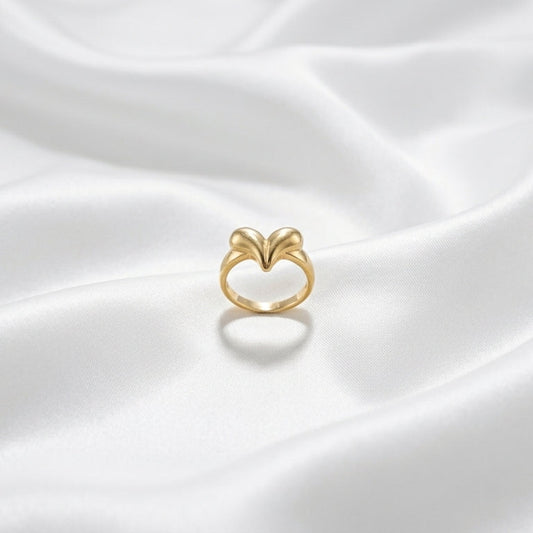 Luxury Gold Double Heart Ring for Women