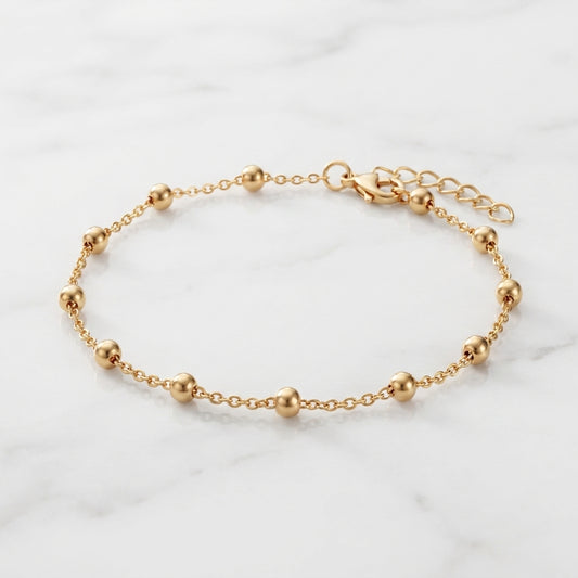 Luxury Gold Beaded Chain Bracelet for Women