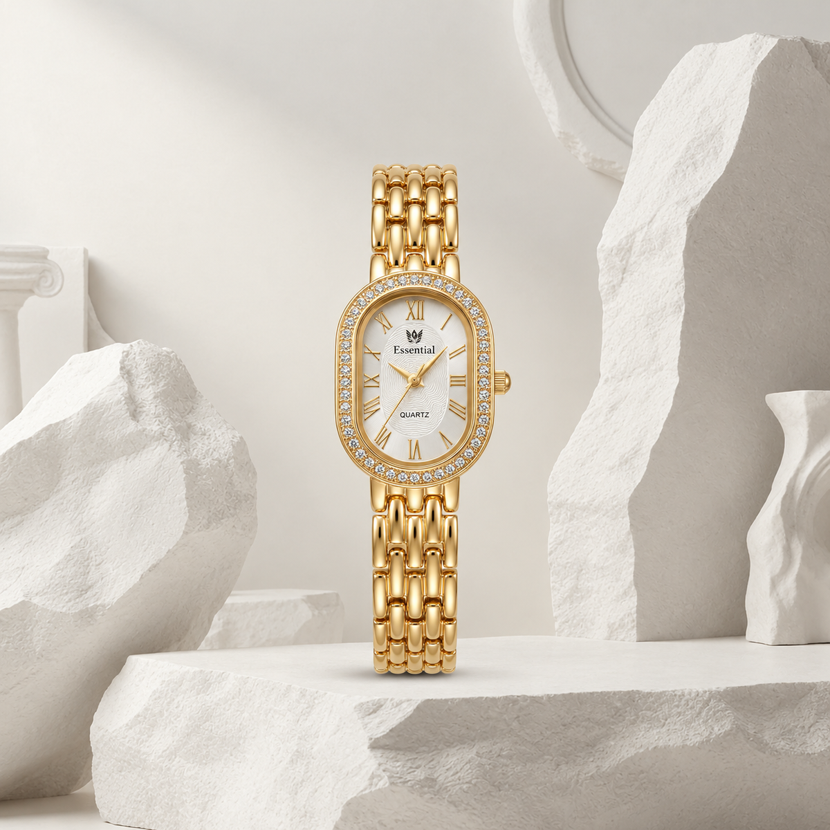 Essential Gold White Dial Women's Quartz Watch