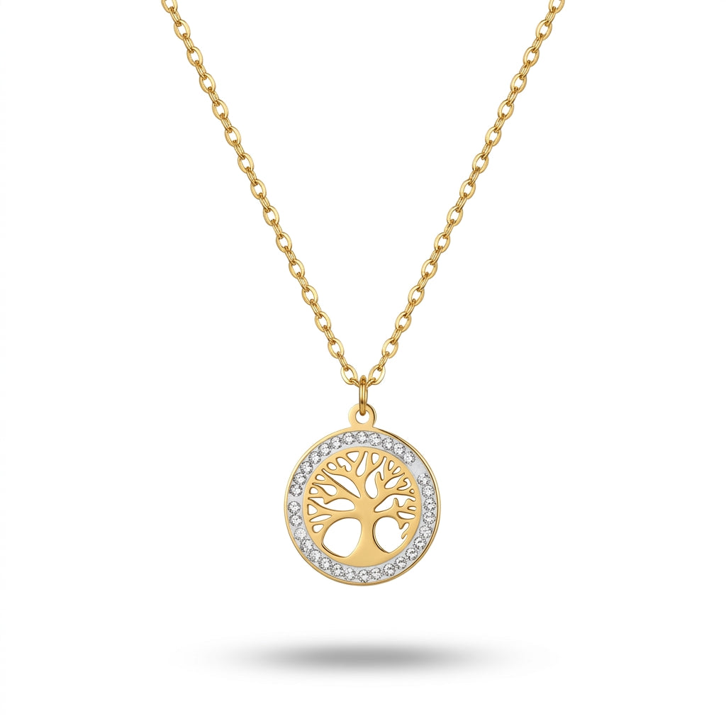 Aurezza Tree of Life Pendant Necklace – Gold Plated Stainless Steel