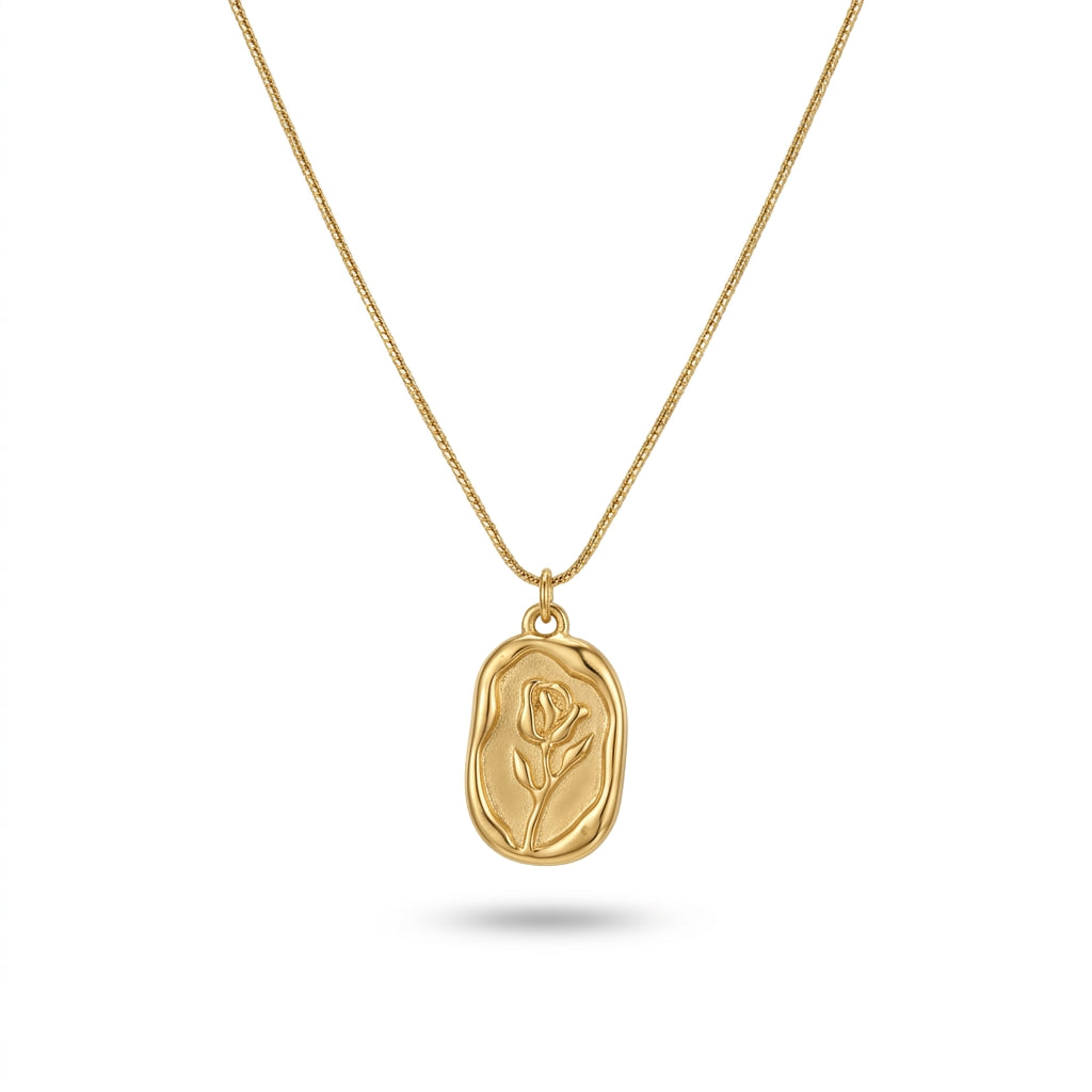 Aurezza Elegant Vintage Floral Medallion Pendant Necklace for Women