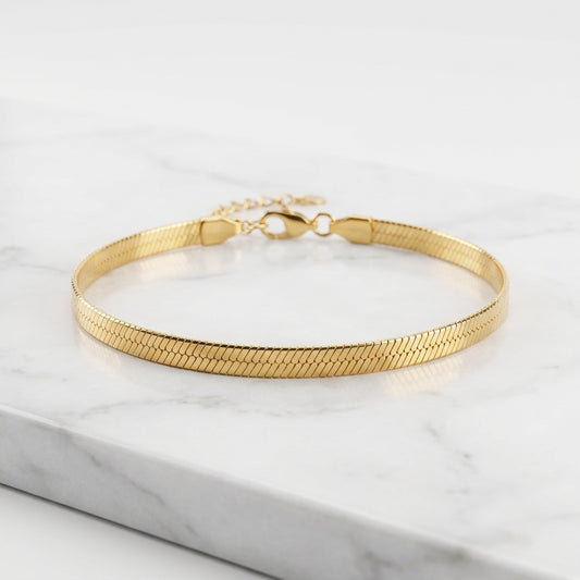 Luxury Gold Herringbone Chain Bracelet for Women