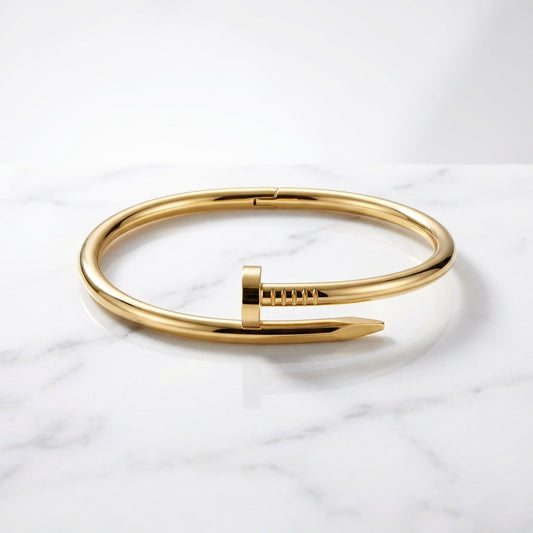 Luxury Gold Nail Bangle Bracelet for Men & Women