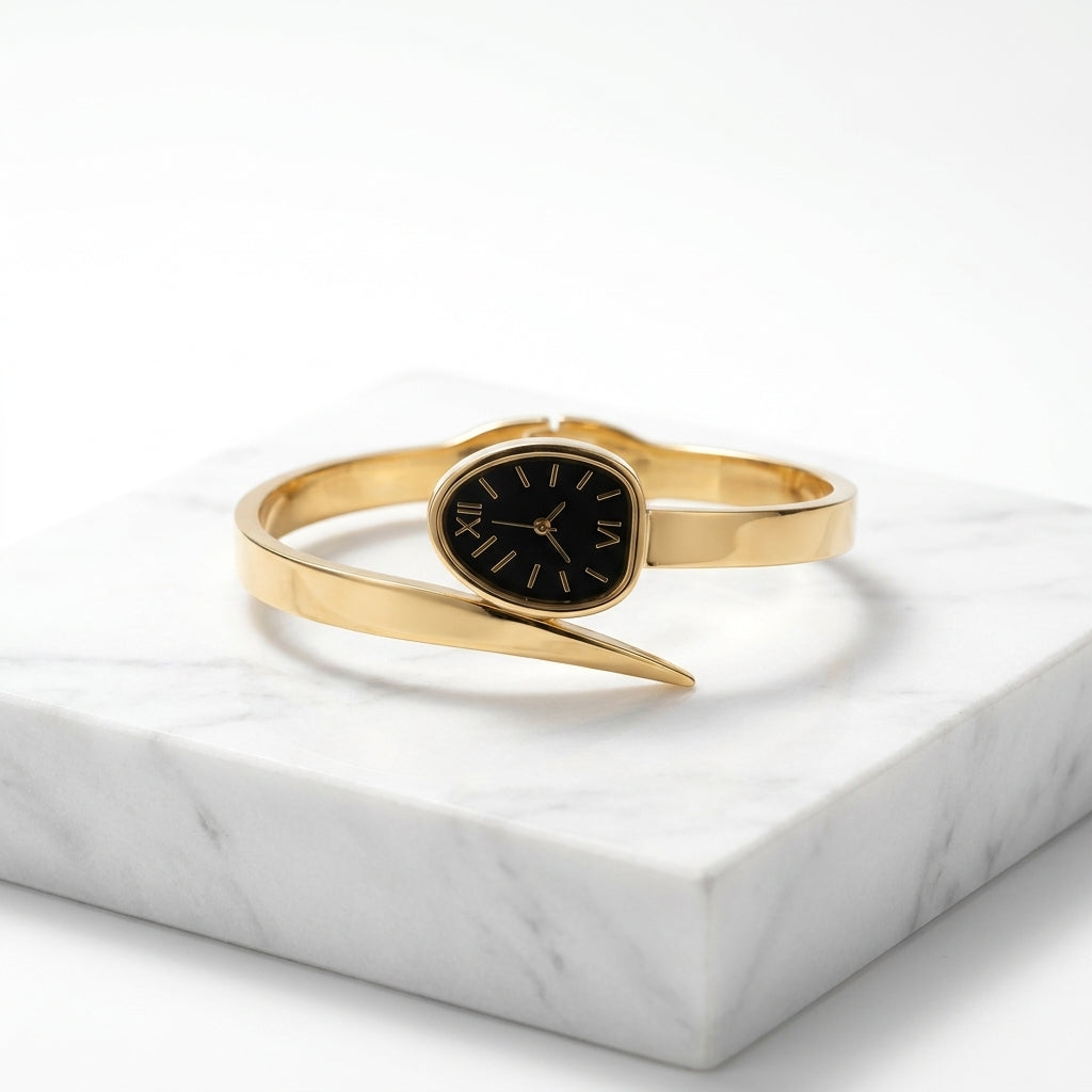 Luxury Gold Roman Dial Bangle Watch for Women