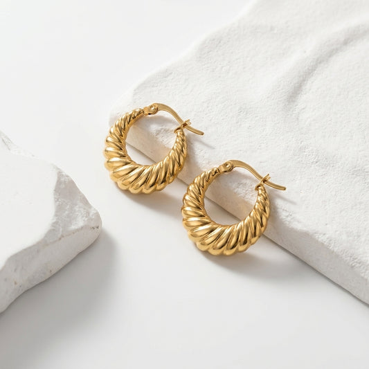 Luxury Gold Twisted Hoop Earrings for Women
