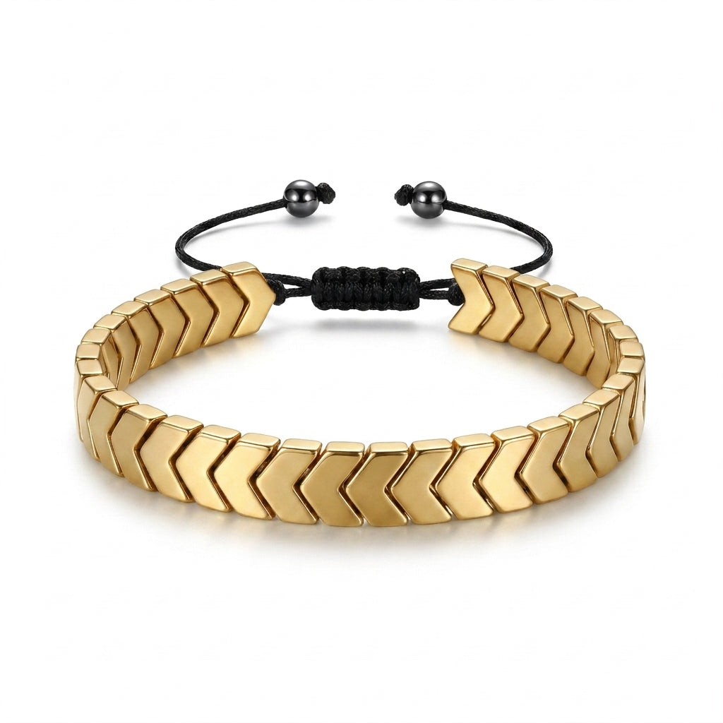 Luxury Gold Chevron Adjustable Bracelet for Men