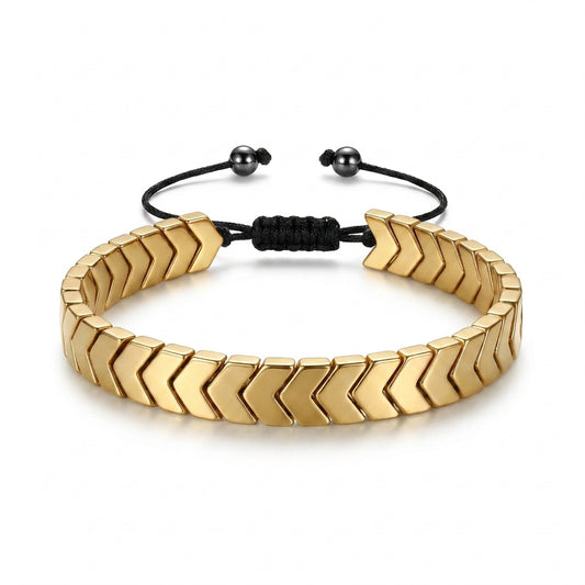 Luxury Gold Chevron Adjustable Bracelet for Men