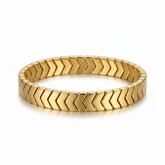 Luxury Gold Chevron Stretch Bracelet for Men