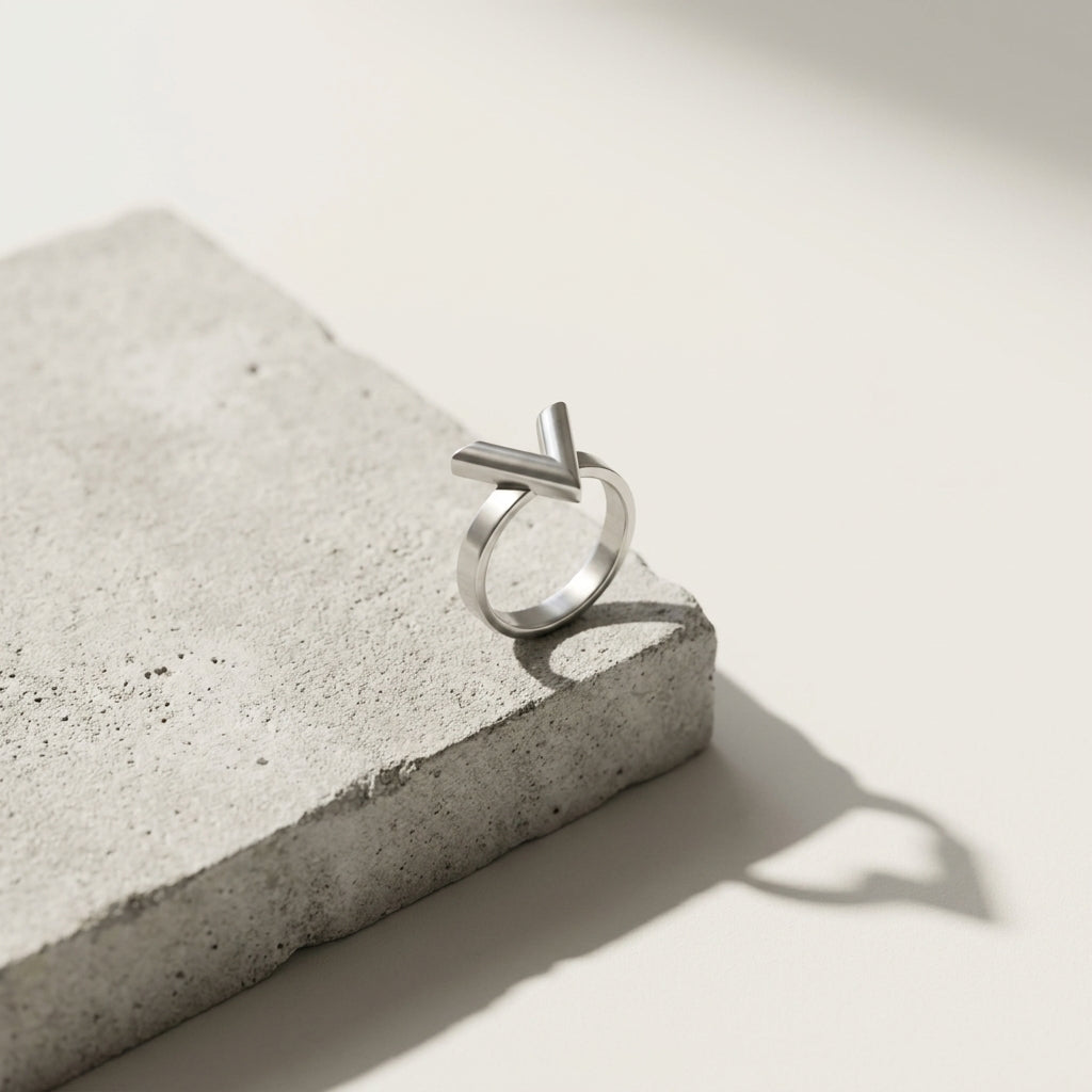 Minimalist Silver Arrow Stainless Steel Ring for Men and Women Everyday Wear
