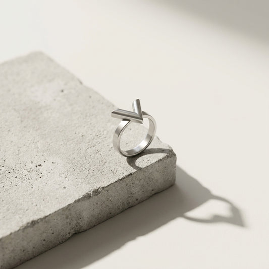 Minimalist Silver Arrow Stainless Steel Ring for Men and Women Everyday Wear