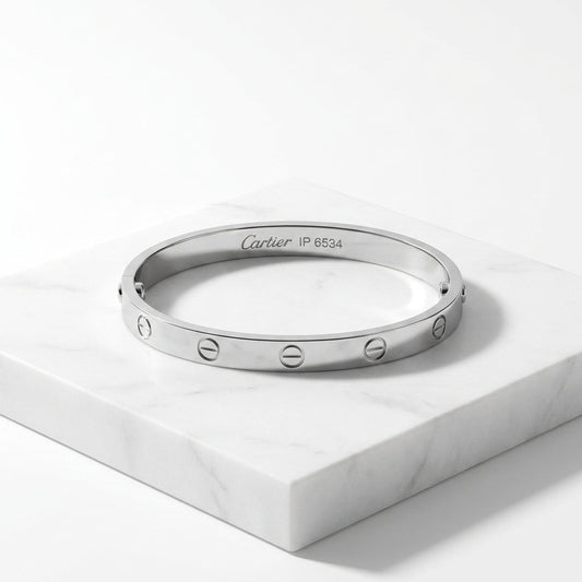 Premium Silver Screw Motif Bangle Bracelet for Men & Women