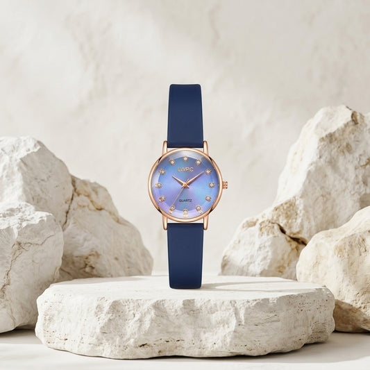 Luxury Blue Dial Ladies Watch – Aurezza Collection
