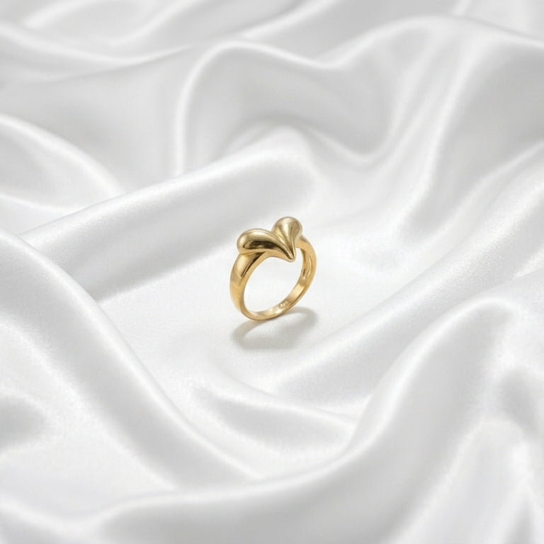 Luxury Gold Double Heart Ring for Women