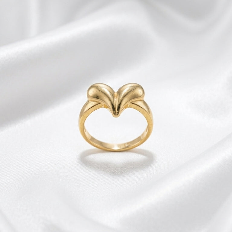 Luxury Gold Double Heart Ring for Women